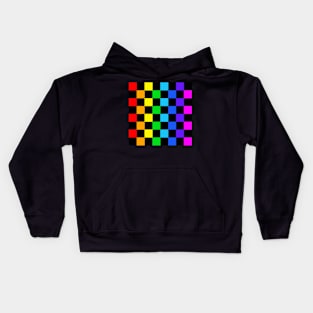 Rainbow Checkerboard Kids Hoodie